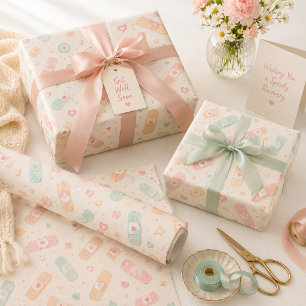 Papel De Presente Doce Bandagem Amor Fique Bem
