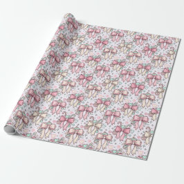 Papel De Presente Doce Cana de Açúcar Coquete Rosa