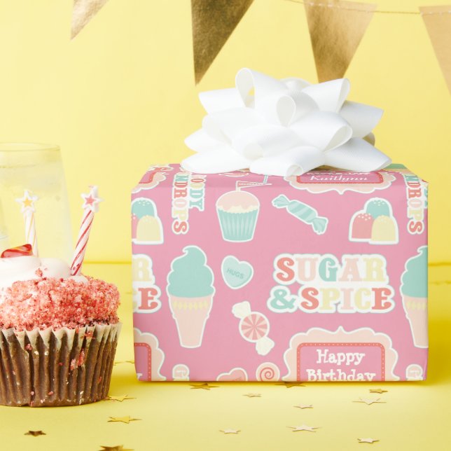 Papel De Presente Doce Coisas Personalizadas Aniversário (Festa de aniversário)