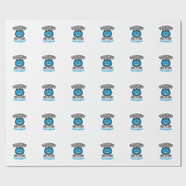 Papel De Presente Doce de Halloween de Estranhos Desenho de Abóbora  (Aberto)