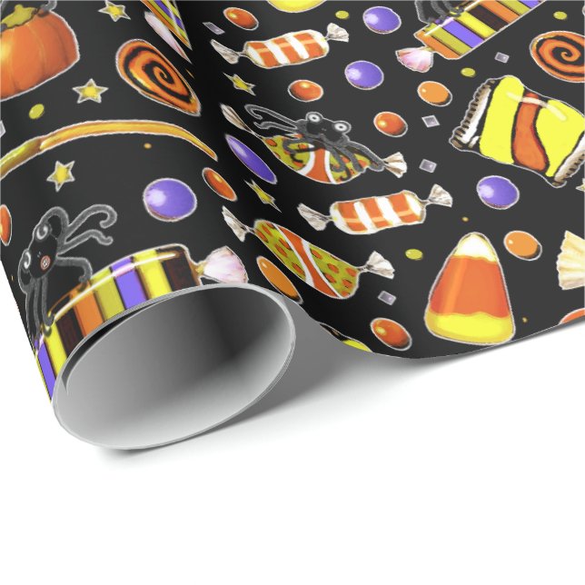 Papel De Presente Doce de Halloween para travessuras ou guloseimas (Ponta do rolo)