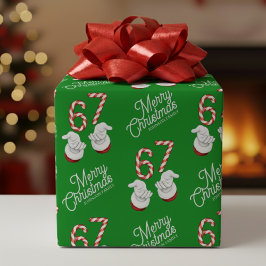 Papel De Presente Doce de Natal Bastão de Doces 6-7 Padrão Meme