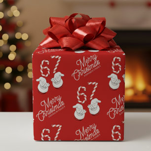 Papel De Presente Doce de Natal Bastão de Doces 6-7 Padrão Meme