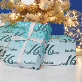 Papel De Presente Doce Espumante 16 Folha Azul Chateada