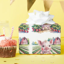 Doce Fazenda de Morango Porquinha Menina Aniversár