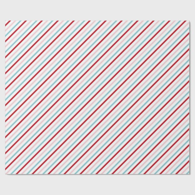 Papel De Presente Doce Listra de Bala Vermelho Rosa Azul Feriado/Ani (Aberto)