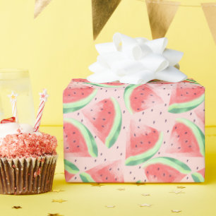 Papel De Presente Doce Melancia Kawaii Aquarela de Verão
