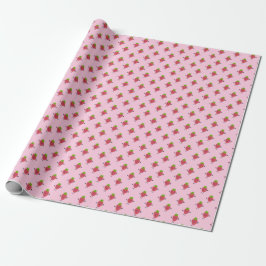 Papel De Presente Doce Morango Kawaii Fruta Doce