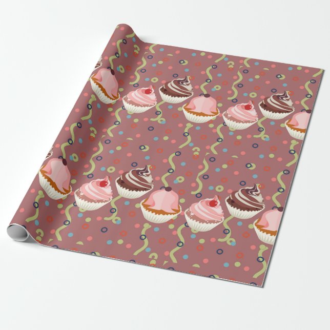 Papel De Presente Doce padrões de desertos (Desenrolado)