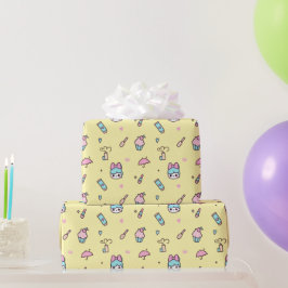 Papel De Presente Doce Pastel Kawaii Amarelo