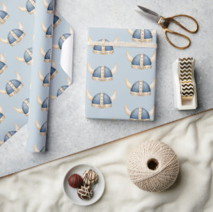 Papel De Presente Doce Pequeno Chapéu Viking Baby Shower