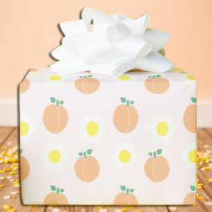 Papel De Presente Doce Pêssego 1º Aniversário