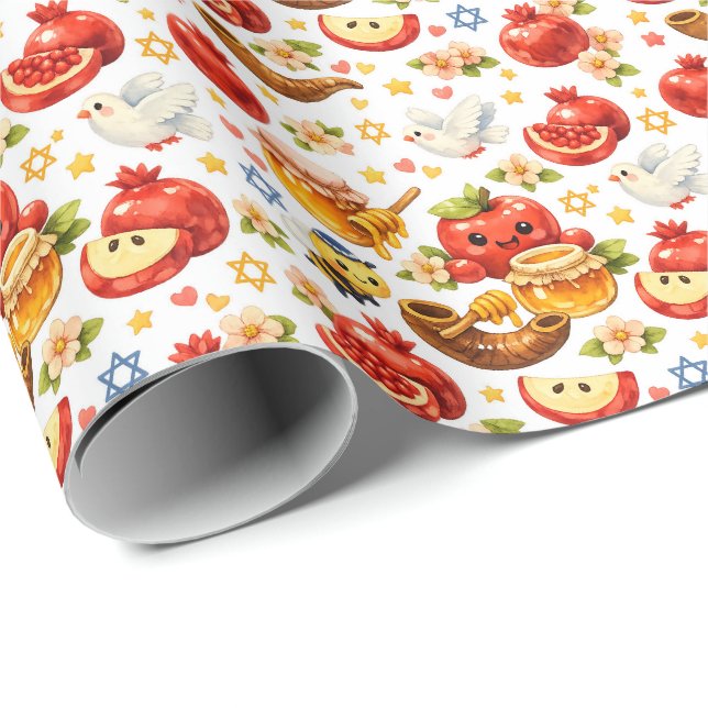 Papel De Presente Doce Shana Tova Wrap (Ponta do rolo)