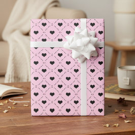 Papel De Presente Doce Treliça Rosa