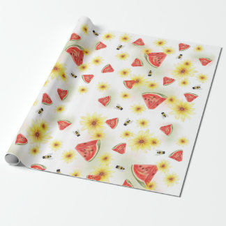 Papel De Presente Doce Vibração de Verão: Melancia, Girassóis e Abel