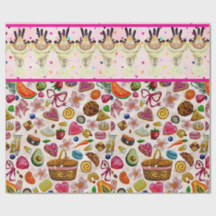 Papel De Presente Doces Confeções de Confeitaria Fofo