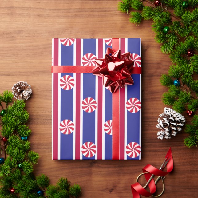 Papel De Presente Doces de hortelã-pimenta Rico (Presente de Natal)