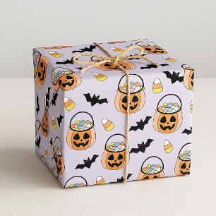 Papel De Presente Doces ou Travessuras Padrão de Halloween de Doces