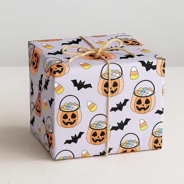 Papel De Presente Doces ou Travessuras Padrão de Halloween de Doces  (Criador carregado)