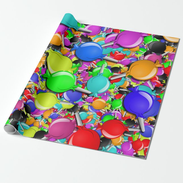 Papel De Presente Doces Pirulitos (Desenrolado)