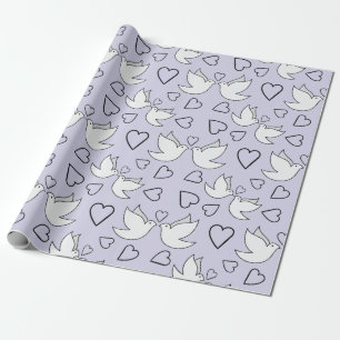 Papel De Presente Doces Pombas de Casamento para Chuveiro de Noivado