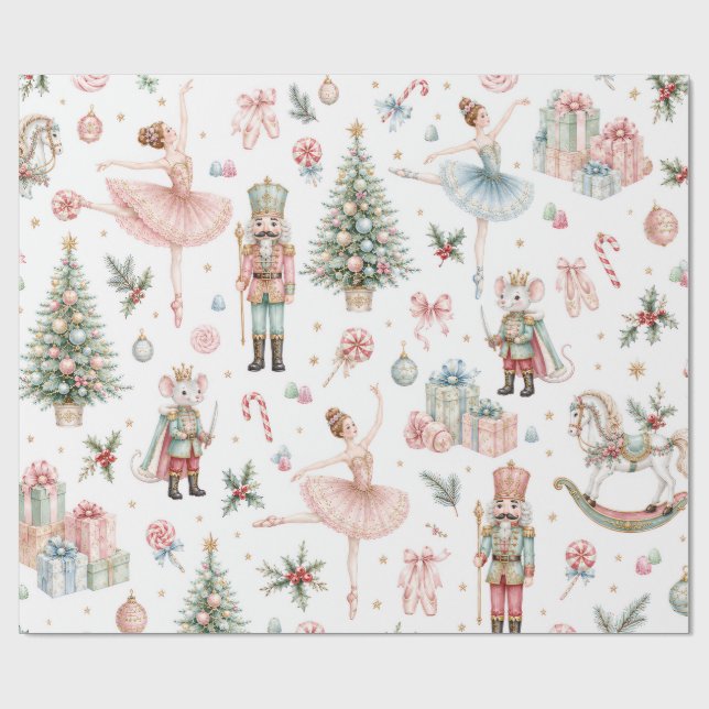 Papel De Presente Doces Quebra-Nozes Pastel Ballet Natal (Aberto)