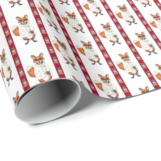 Papel De Presente Doctor Fox Wrapping Paper (Ponta do rolo)