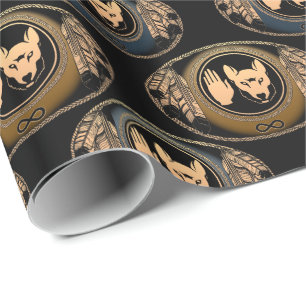 Papel De Presente Documento de Arte do Lobo das Primeiras Nações