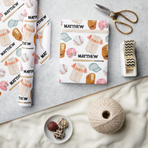 Papel De Presente Documento de Aterro de Aniversário do Baseball