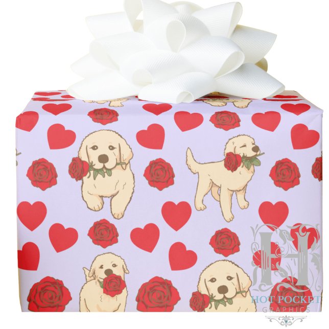 Papel De Presente Dog Lover Valentine Gift Wrapping Paper - Purple (Criador carregado)