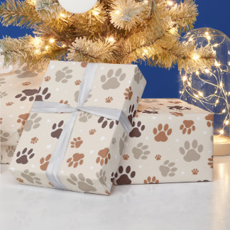 Papel De Presente Dog Paw Pattern Wrapping Paper