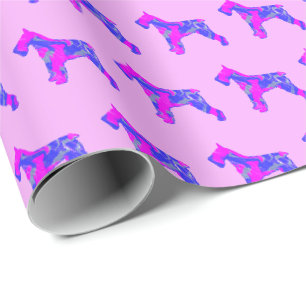Papel De Presente Dog Silhouette Pink/Blue Pink Gift