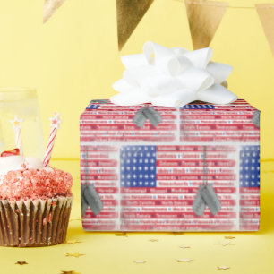 Papel De Presente Dog tags de aniversário para soldado militar