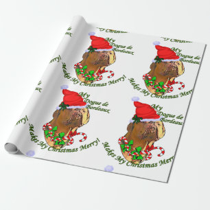 Papel De Presente Dogue de Bordéus Natal