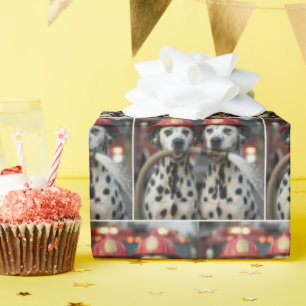 Papel De Presente Dois cães dálmatas segurando uma mangueira de bomb