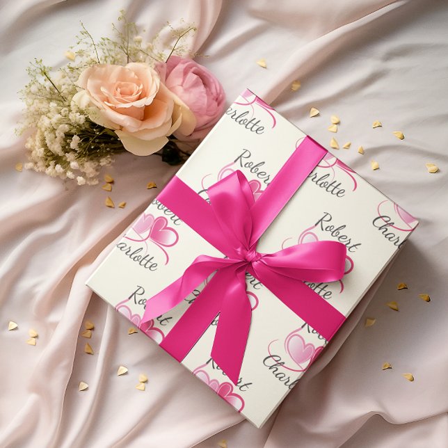 Papel De Presente Dois Corações Encontram-se como Um Casamento Perso (Criador carregado)