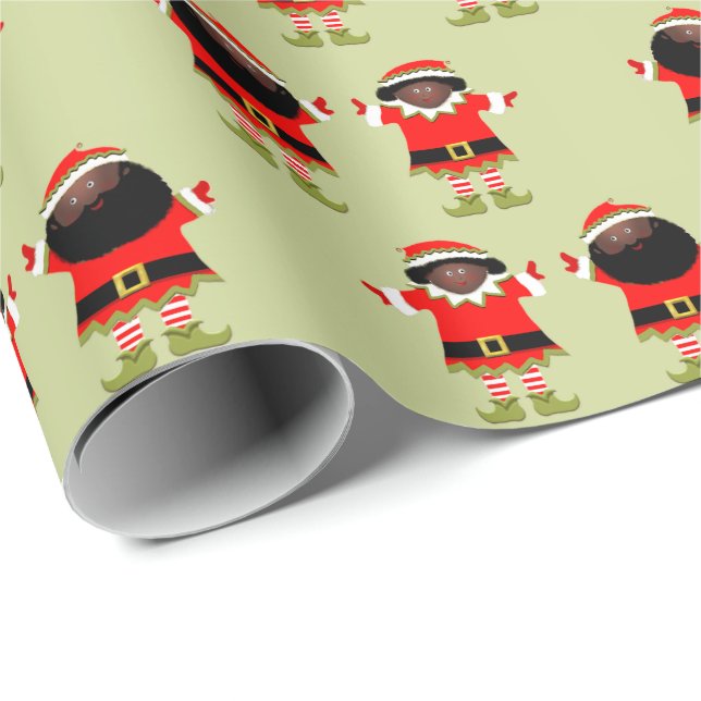 Papel De Presente Dois Elfos de Natal Presente (Ponta do rolo)