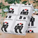 Papel De Presente Dois Grupos No Gravatas Casamento Personalizáveis<br><div class="desc">Sr. e Sr. Silhouette Gay,  papel de plástico personalizável para presentes...  perfeito para os dois noivos...  senhor e senhor personalizado papel de embrulho para a cerimônia civil / casamento / aniversário de Ricaso</div>