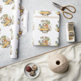 Papel De Presente Dois meninos selvagens de aniversário safari anima