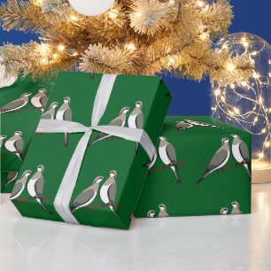Papel De Presente Dois Pombos Cortados Estêncil Estilo Retrô 1