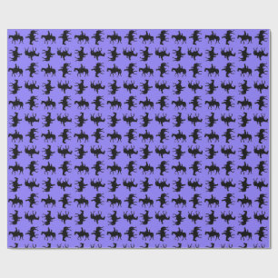 Papel De Presente Dois Vaqueiros a Cavalo Silhuetas - Periwinkle