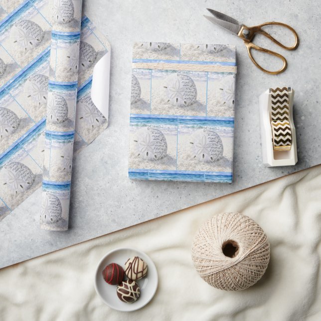 Papel De Presente Dólar de Areia com Citação Inspiradora (Artesanato)