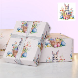 Papel De Presente Dom De Ovos De Cesta De Coelho De Páscoa De Mola D