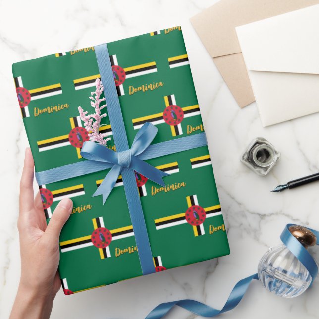 Papel De Presente Dominica Wrapping Paper, Patriotas da Dominica Fla (Presentear)