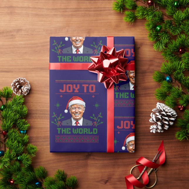 Papel De Presente Donald Trump Alegria de Natal ao Mundo (Presente de Natal)