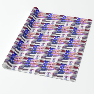 Papel De Presente donald trump american flag