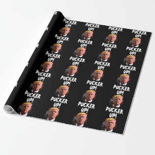 PAPEL DE PRESENTE DONALD TRUMP BEIJO ENGRAÇADO