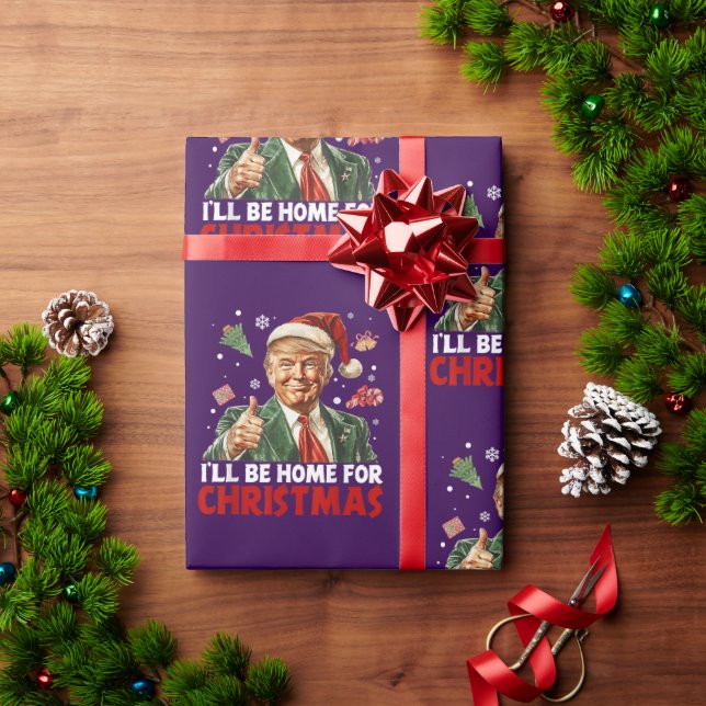 Papel De Presente Donald Trump Casa no Natal (Presente de Natal)