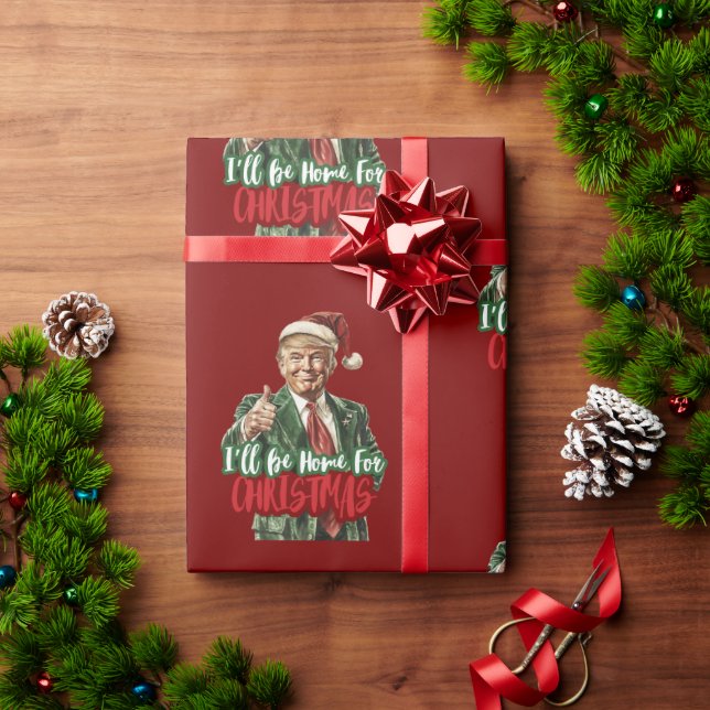 Papel De Presente Donald Trump Casa no Natal (Presente de Natal)