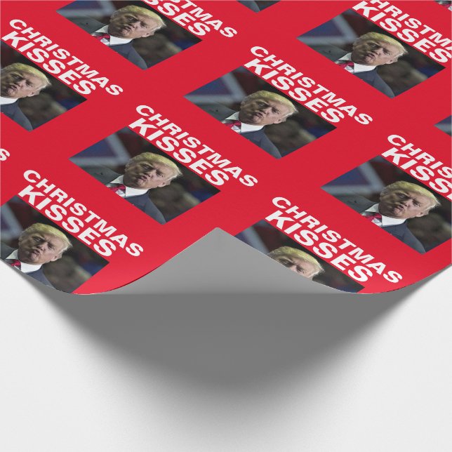 PAPEL DE PRESENTE DONALD TRUMP CHRISTMAS KISS BEIJA GRANDE ROLL (Ponta)